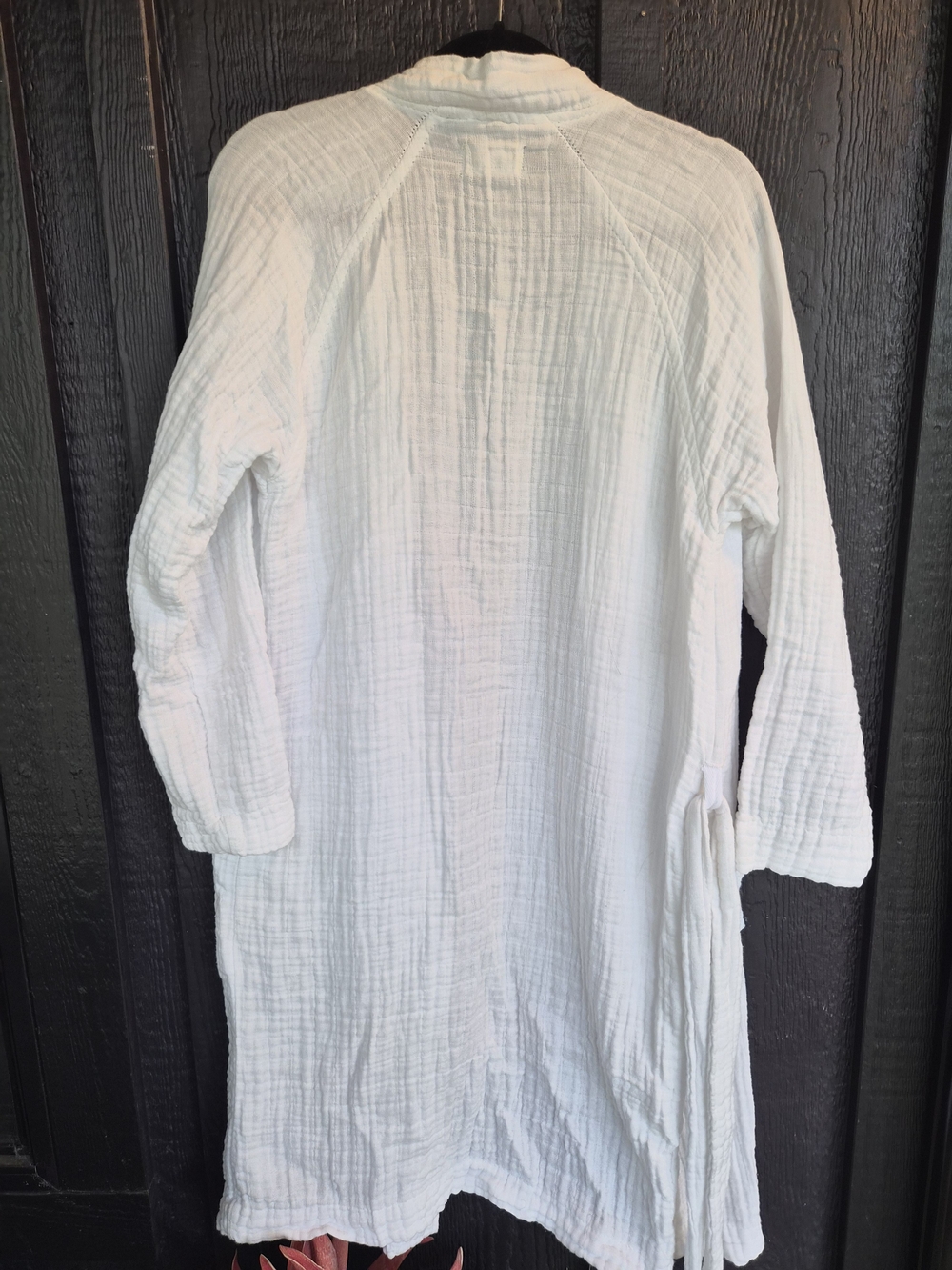 White Muslin One-Piece Robe - Picture 2 of 6